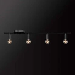 Globe Electric Monroe 2.36 Ft. 4-Light Matte Black Slim Profile Fixed Track Lighting Kit -Lamp Parts matte black globe electric track lighting kits 59968 c3 1000
