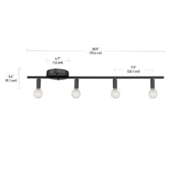 Globe Electric Monroe 2.36 Ft. 4-Light Matte Black Slim Profile Fixed Track Lighting Kit -Lamp Parts matte black globe electric track lighting kits 59968 fa 1000
