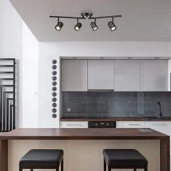 Globe Electric Roland 2.67 Ft. 4-Light Matte Black Flexible Track Lighting Kit -Lamp Parts matte black globe electric track lighting kits 60029 31 1000