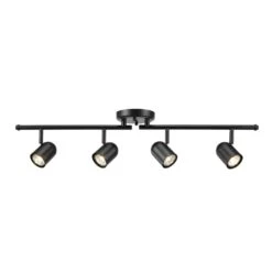 Globe Electric Roland 2.67 Ft. 4-Light Matte Black Flexible Track Lighting Kit -Lamp Parts matte black globe electric track lighting kits 60029 44 1000
