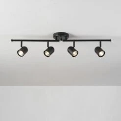 Globe Electric Roland 2.67 Ft. 4-Light Matte Black Flexible Track Lighting Kit -Lamp Parts matte black globe electric track lighting kits 60029 c3 1000