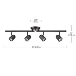 Globe Electric Roland 2.67 Ft. 4-Light Matte Black Flexible Track Lighting Kit -Lamp Parts matte black globe electric track lighting kits 60029 fa 1000