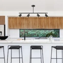 Globe Electric Willard 2.92 Ft. 4-Light Matte Black Adjustable Height Linear Track Lighting Kit -Lamp Parts matte black globe electric track lighting kits 60222 31 1000