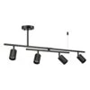 Globe Electric West 3.48 Ft. 4-Light Matte Black Flexible Track Lighting Kit With Center Swivel Bar