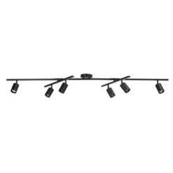 Globe Electric 5.35 Ft. 6-Light Matte Black Flexible Track Lighting Kit With Center Swivel Bars -Lamp Parts matte black globe electric track lighting kits 91002802 44 1000
