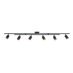 Globe Electric 5.35 Ft. 6-Light Matte Black Flexible Track Lighting Kit With Center Swivel Bars