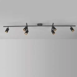 Globe Electric 5.35 Ft. 6-Light Matte Black Flexible Track Lighting Kit With Center Swivel Bars -Lamp Parts matte black globe electric track lighting kits 91002802 fa 1000