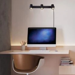 Globe Electric 1.85 Ft. 3-Light Matte Black Plug-In Fixed Track Lighting Kit -Lamp Parts matte black globe electric track lighting kits 91002805 e1 1000