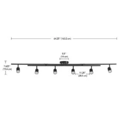 Globe Electric 5.35 Ft. 6-Light Matte Black Integrated LED Flexible Track Lighting Kit With Center Swivel Bars 19 Globe Electric 5.35 Ft. 6-Light Matte Black Integrated LED Flexible Track Lighting Kit With Center Swivel Bars -Lamp Parts matte black globe electric track lighting kits 91002807 66 1000