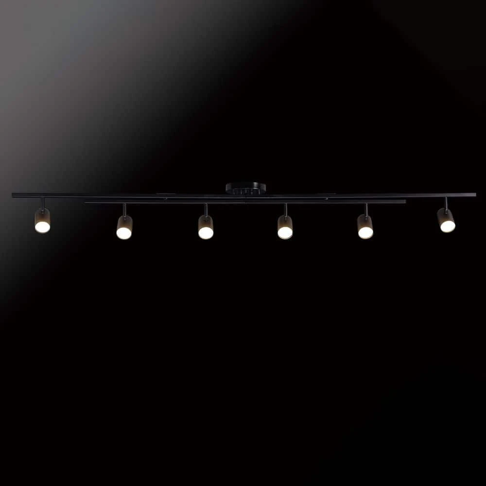 Globe Electric 5.35 Ft. 6-Light Matte Black Integrated LED Flexible Track Lighting Kit With Center Swivel Bars 5 Globe Electric 5.35 Ft. 6-Light Matte Black Integrated LED Flexible Track Lighting Kit With Center Swivel Bars - Image 3