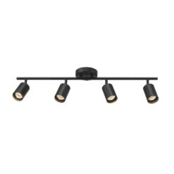 Globe Electric 2.5 Ft. 4-Light Matte Black Fixed Track Lighting Kit -Lamp Parts matte black globe electric track lighting kits 91002833 1f 1000