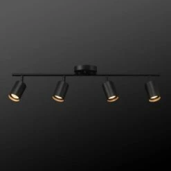 Globe Electric 2.5 Ft. 4-Light Matte Black Fixed Track Lighting Kit -Lamp Parts matte black globe electric track lighting kits 91002833 40 1000