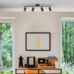 Globe Electric 2.5 Ft. 4-Light Matte Black Fixed Track Lighting Kit -Lamp Parts matte black globe electric track lighting kits 91002833 76 1000