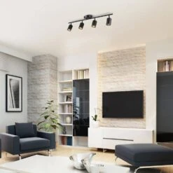 Globe Electric 2.5 Ft. 4-Light Matte Black Fixed Track Lighting Kit -Lamp Parts matte black globe electric track lighting kits 91002833 fa 1000