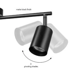 Globe Electric Pratt Less Than 2 Ft. Matte Black Hard Wired 3-Light Track Lighting Kit With Pivoting Cylinder Track Heads -Lamp Parts matte black globe electric track lighting kits 91007811 44 1000