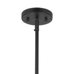 Rockland 60-Watt 4-Light Matte Black Pendant With Painted Wood Accent Shade -Lamp Parts matte black hampton bay pendant lights hb3637 43 66 1000