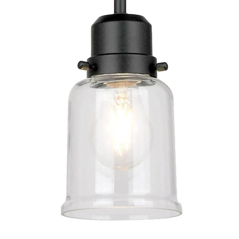 Timphaven 1-Light Matte Black Shaded Mini-Pendant Clear Glass 12 Timphaven 1-Light Matte Black Shaded Mini-Pendant Clear Glass - Image 10