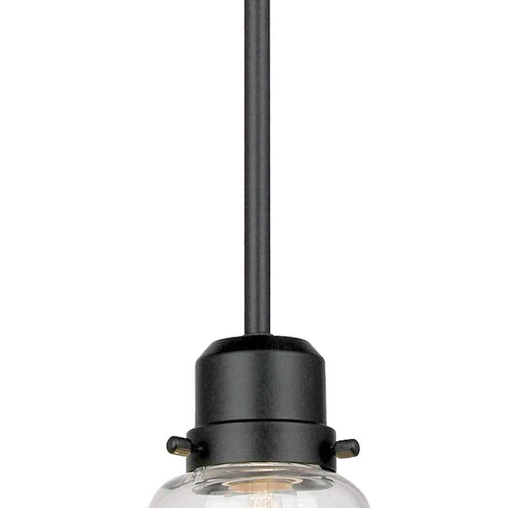 Timphaven 1-Light Matte Black Shaded Mini-Pendant Clear Glass 10 Timphaven 1-Light Matte Black Shaded Mini-Pendant Clear Glass - Image 8
