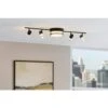 Greyrock 3.44 Ft. Matte Black Integrated LED Hardwired Track Lighting Kit Flush Mount Combo With 4 Fixed Track Heads -Lamp Parts matte black hampton bay track lighting kits hbtf1045r3a 43 64 1000
