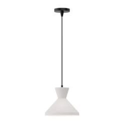 Betty 10 In. 1 Light 60-Watt Matte Black/Opal Glass Pendant Light