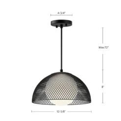 Haven 12 In. 1 Light 60-Watt Matte Black/Opal Matte Glass Pendant Light -Lamp Parts matte black opal matte glass alora mood pendant lights pd402513mbop 77 1000