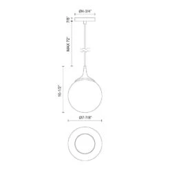 Nouveau 8 In. 1 Light 40-Watt Matte Black/Opal Matte Glass Pendant Light -Lamp Parts matte black opal matte glass alora mood pendant lights pd505108mbop 76 1000