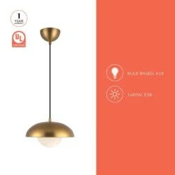 Rubio 11 In. 1 Light 60-Watt Matte Black/Opal Matte Glass Pendant Light -Lamp Parts matte black opal matte glass alora mood pendant lights pd522011mbop 1d 1000