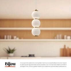 Bijou 7 In. 1 Light 20-Watt Matte Black/Opal Matte Glass Integrated LED Pendant Light -Lamp Parts matte black opal matte glass alora mood pendant lights pd530313mbop a0 1000