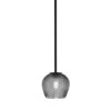 Bridgewater 100-Watt 1-Light Matte Black Shaded Pendant Light With 6 In. Smoke Textured Glass Shade, No Bulb Included -Lamp Parts matte black pendant lights 1r201mb4602 64 1000