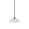 Madison 100-Watt 1-Light Matte Black Shaded Pendant Light With 13 In. Clear Ribbed Shade, No Bulb Included -Lamp Parts matte black pendant lights 3r401mb540 64 1000