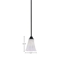 Madison 100-Watt 1-Light Matte Black Shaded Pendant Light With 5.5 In. Fluted Italian Ice Shade, No Bulb Included -Lamp Parts matte black pendant lights 3r401mb729 c3 1000