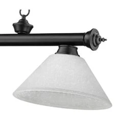 Cordon 3-Light Matte Black Plus Billiard Light Angle White Linen Shade With No Bulbs Included 12 Cordon 3-Light Matte Black Plus Billiard Light Angle White Linen Shade With No Bulbs Included -Lamp Parts matte black pool table lights 2306 3mb awl14 1f 1000