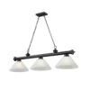 Cordon 3-Light Matte Black Plus Billiard Light Angle White Linen Shade With No Bulbs Included -Lamp Parts matte black pool table lights 2306 3mb awl14 64 1000