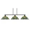 Monroe 3-Light Bar, Round Fitter, Matte Black Finish, 19 In. Kaleidoscope Art Glass -Lamp Parts matte black pool table lights 2r633mb990 64 1000