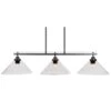 Monroe 3-Light, Matte Black Billiard Light, Any Room With 12 In. Clear Bubble Glass Shades No Bulbs Included