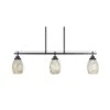 Monroe 3-Light, Matte Black Billiard Light, Any Room With 5 In. Natural Fusion Glass Shades No Bulbs Included
