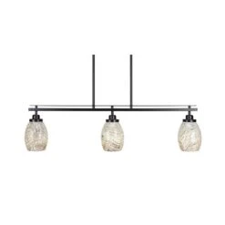Monroe 3-Light, Matte Black Billiard Light, Any Room With 5 In. Natural Fusion Glass Shades No Bulbs Included
