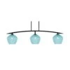 Siena 3-Light Matte Black Billiard Light With 9 In. Turquoise Textured Glass Shades No Bulbs Included -Lamp Parts matte black pool table lights 3r733mb4925 64 1000