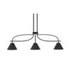 Olympia 3-Light Matte Black Billiard Light With 7 In. Chrome Cone Metal Shades, No Blulbs Included -Lamp Parts matte black pool table lights 3r936mb421mb 64 1000