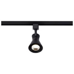 Matte Black Integrated LED Fixed Track Mini Step Head -Lamp Parts matte black satco track lighting heads th631 fa 1000