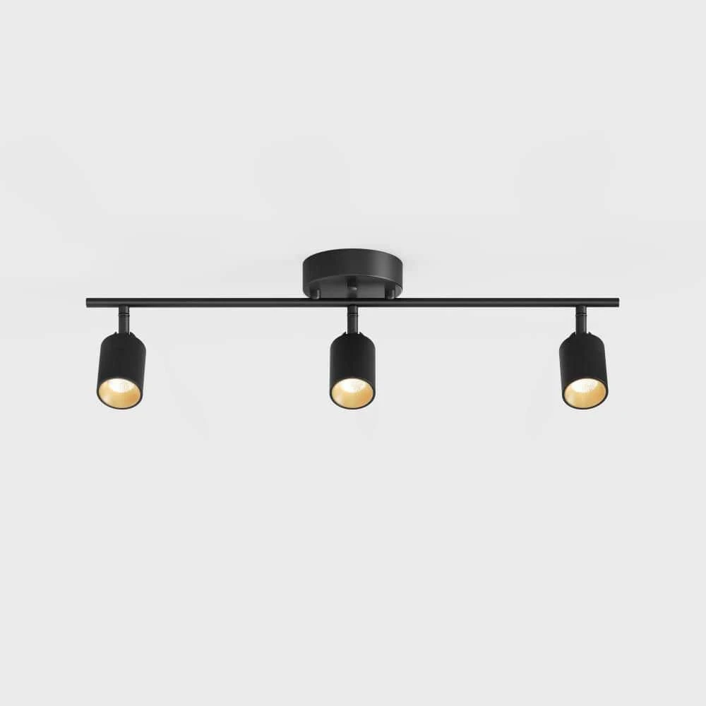 Shura 3-Light Black Integrated LED Track Light With Rotatable Heads, 2 Ft. Fixed Track Lighting Kit, 3000k, 1470 Lumens 3 Shura 3-Light Black Integrated LED Track Light With Rotatable Heads, 2 Ft. Fixed Track Lighting Kit, 3000k, 1470 Lumens
