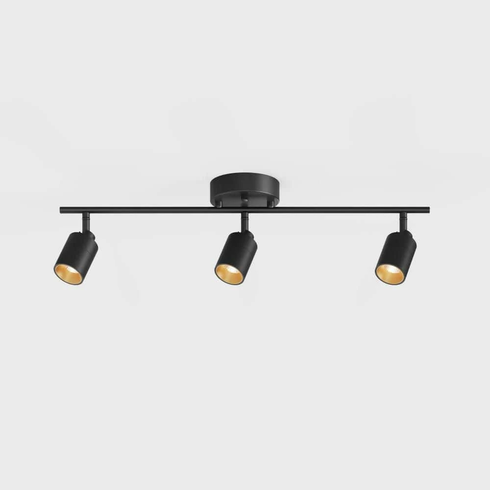 Shura 3-Light Black Integrated LED Track Light With Rotatable Heads, 2 Ft. Fixed Track Lighting Kit, 3000k, 1470 Lumens 9 Shura 3-Light Black Integrated LED Track Light With Rotatable Heads, 2 Ft. Fixed Track Lighting Kit, 3000k, 1470 Lumens - Image 7