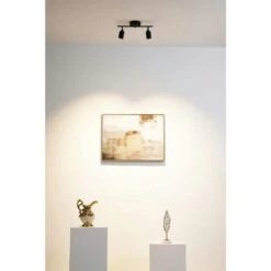 Shura 2-Light Black Integrated LED Track Light With Rotatable Heads, 1 Ft. Fixed Track Lighting Kit, 3000k, 1470 Lumens -Lamp Parts matte black vidalite track lighting kits ce1008568 31 1000