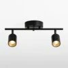 Shura 2-Light Black Integrated LED Track Light With Rotatable Heads, 1 Ft. Fixed Track Lighting Kit, 3000k, 1470 Lumens -Lamp Parts matte black vidalite track lighting kits ce1008568 64 1000