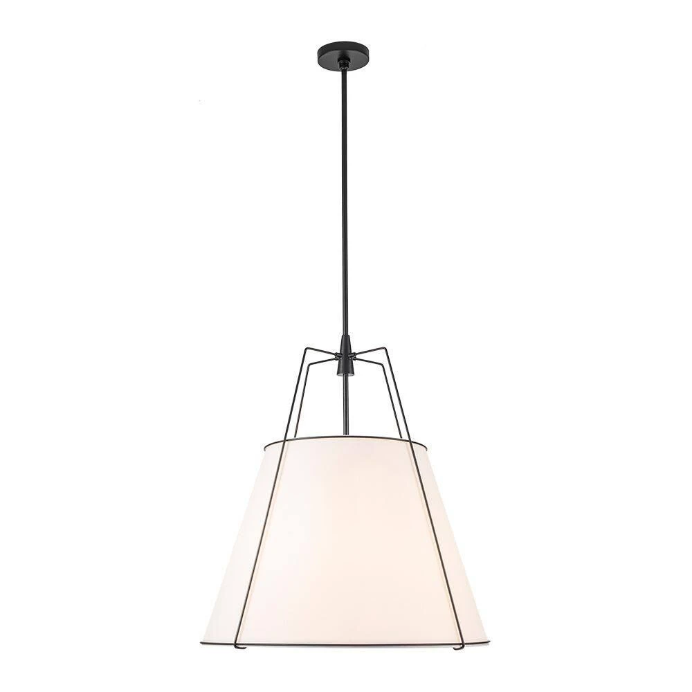 Haven 4-Light 23.6 In.W Matte Black Modern Farmhouse Drum Pendant Light With Fabric For Kitchen 15 Haven 4-Light 23.6 In.W Matte Black Modern Farmhouse Drum Pendant Light With Fabric For Kitchen - Image 13