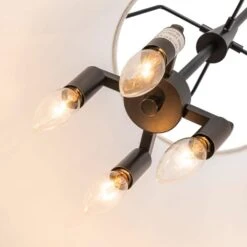 Haven 4-Light 15 In.W Matte Black Modern Farmhouse Drum Pendant Light With Fabric For Kitchen 27 Haven 4-Light 15 In.W Matte Black Modern Farmhouse Drum Pendant Light With Fabric For Kitchen -Lamp Parts matte black white fabric huoku pendant lights pd1074481 76 1000