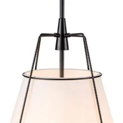 Haven 4-Light 15 In.W Matte Black Modern Farmhouse Drum Pendant Light With Fabric For Kitchen 26 Haven 4-Light 15 In.W Matte Black Modern Farmhouse Drum Pendant Light With Fabric For Kitchen -Lamp Parts matte black white fabric huoku pendant lights pd1074481 fa 1000