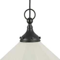 Ellen 20-in 1 Light 60-Watt Matte Black/White Linen Pendant Light -Lamp Parts matte black white linen alora mood pendant lights pd447120mbwl 1f 1000