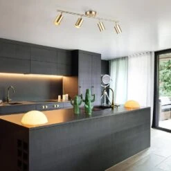 Globe Electric Pratt 30 In. 4-Light Matte Brass Track Lighting -Lamp Parts matte brass globe electric track lighting kits 59822 31 1000