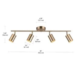 Globe Electric Pratt 30 In. 4-Light Matte Brass Track Lighting -Lamp Parts matte brass globe electric track lighting kits 59822 44 1000